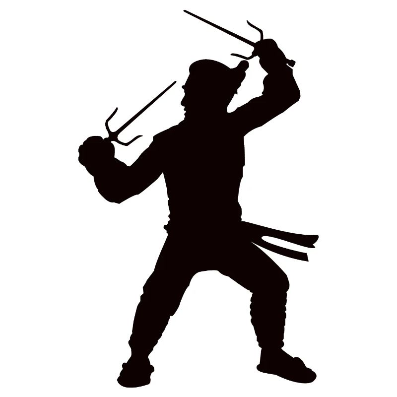 Mönch Meister der Kampfkunst Silhouetten Design