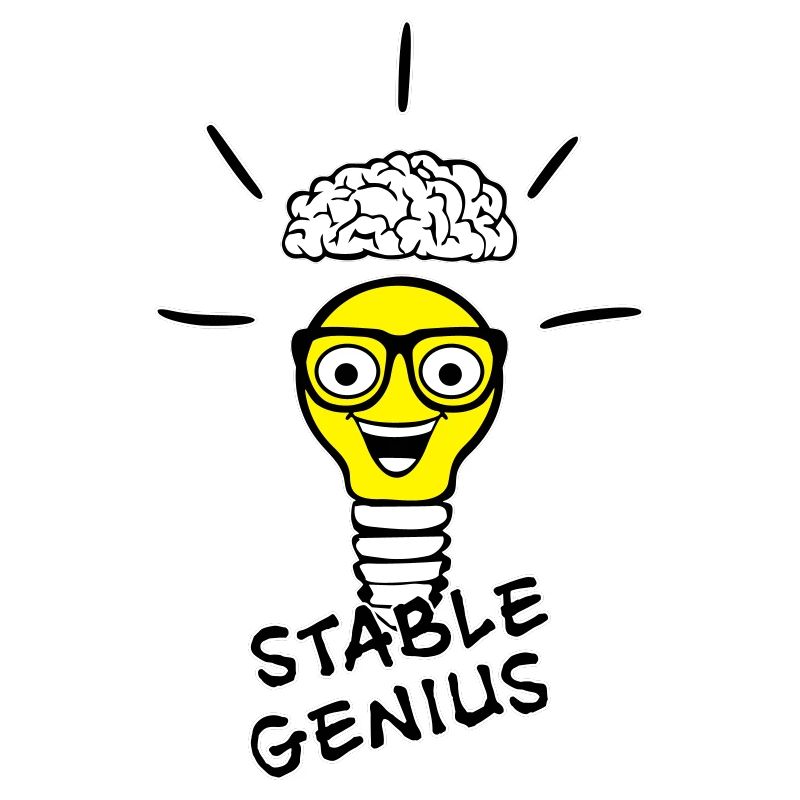 Nerd lightbulb and brain - Stable Genius