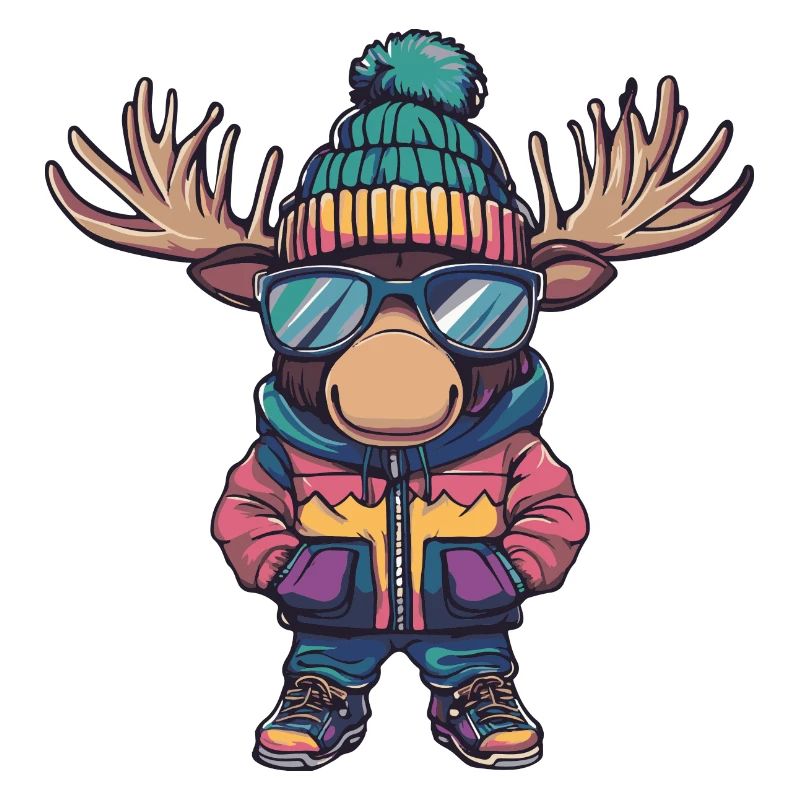 Elch Winter Comic