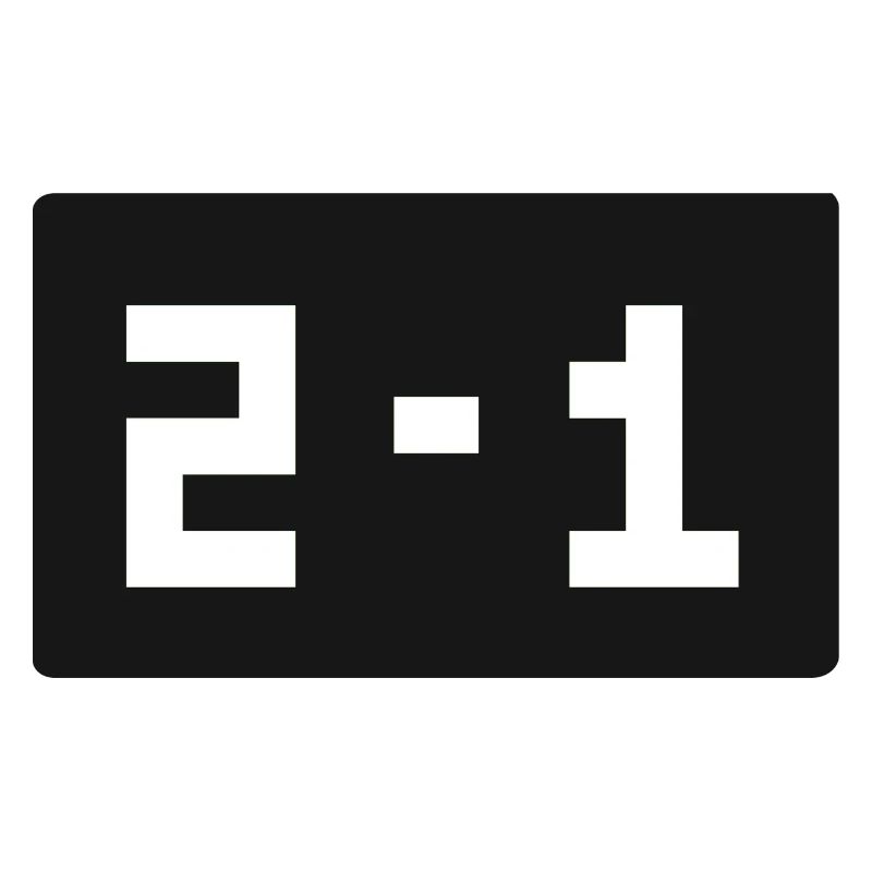 Retrogaming Score de jeu 2 à 1 Gagné Pixelig