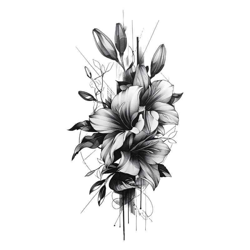 Belle composition florale de forme tribale
