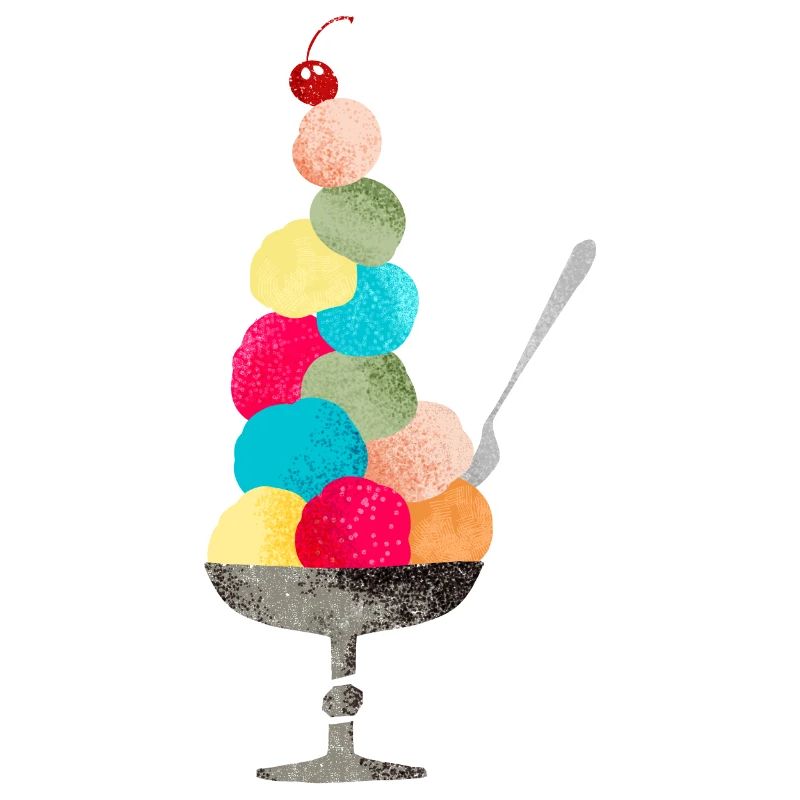 60er Retro Nostalgie Eisbecher wie in Kinderbuch