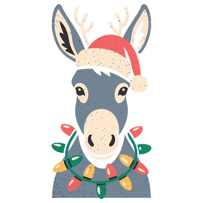 Mignon âne elfe Noël mignon