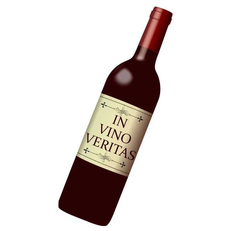 wine bottle in vino veritas