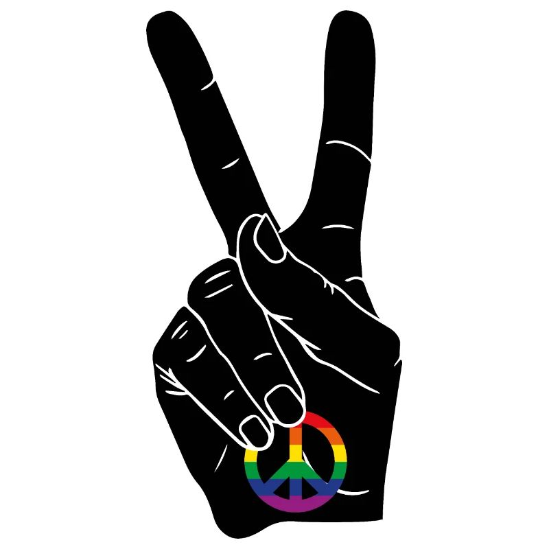 PEACE PEACEZEICHEN REGENBOGENFAHNE CSD