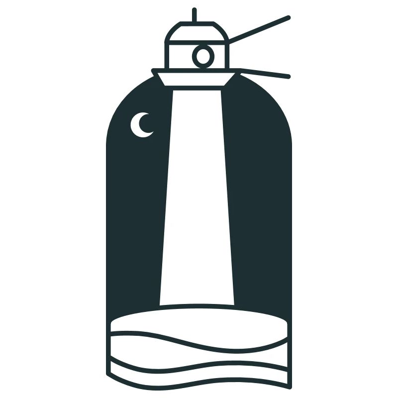 Nachtleuchtturm mit Mondsichel