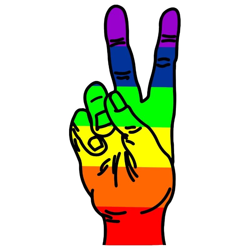 Rainbow hand peace