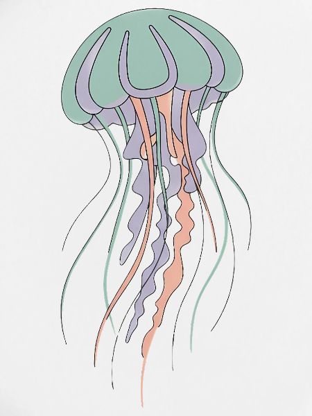 Pastel jellyfish illustration