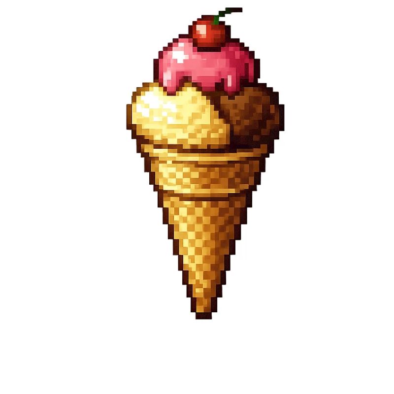 Cornet de glace Retro Pixel