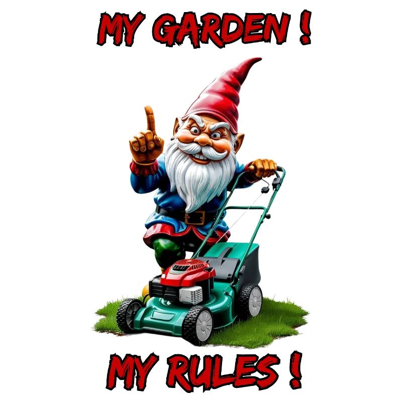 My Garden!My Rules!-Rasenmäher Gartenzwerg Gärtner