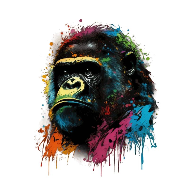 Colorful Gorilla Splash Art Expression