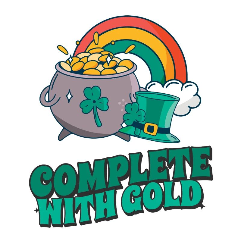 Complet avec de l’or - Inspiré de l’arc-en-ciel et de la fortune