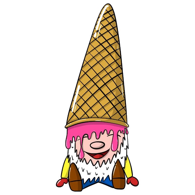 Zwerg mit Eiswaffel - Wichtel mit Eis