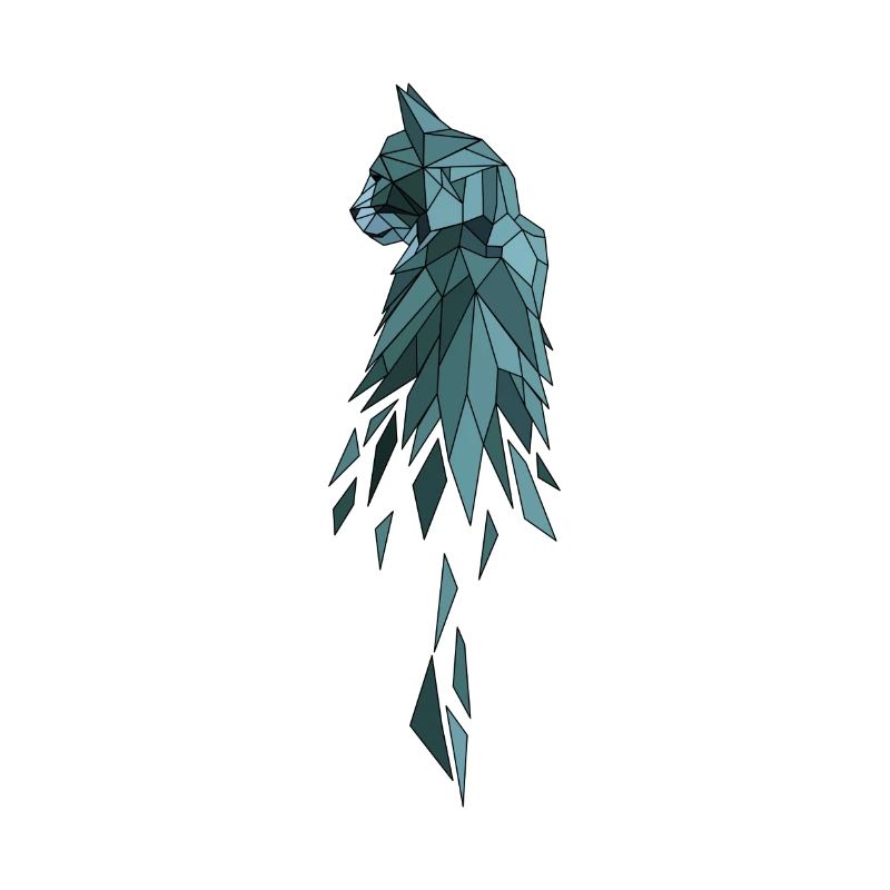 Chat polygone bleu