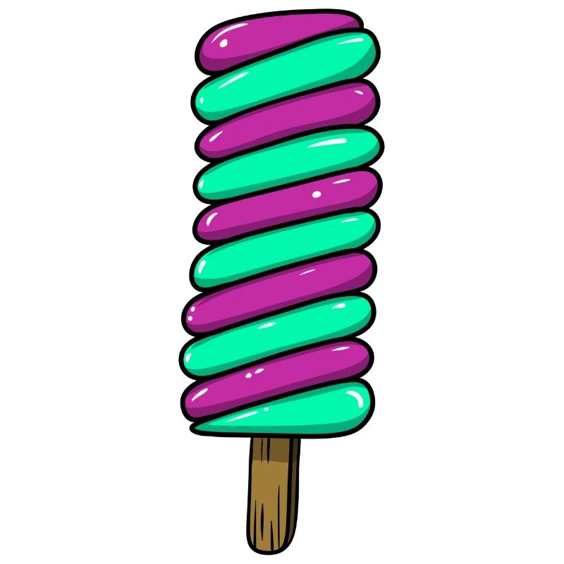 Eis | Lila Grün Ringel Eiscreme | Ice Cream