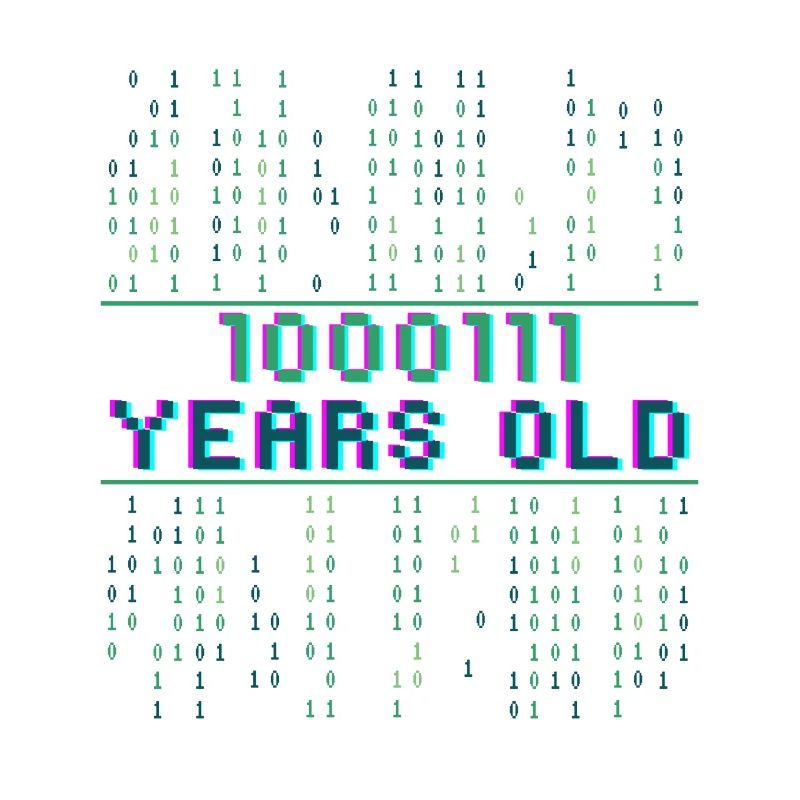 71. Geburtstag 71 Jahre alt Binärcode Coder