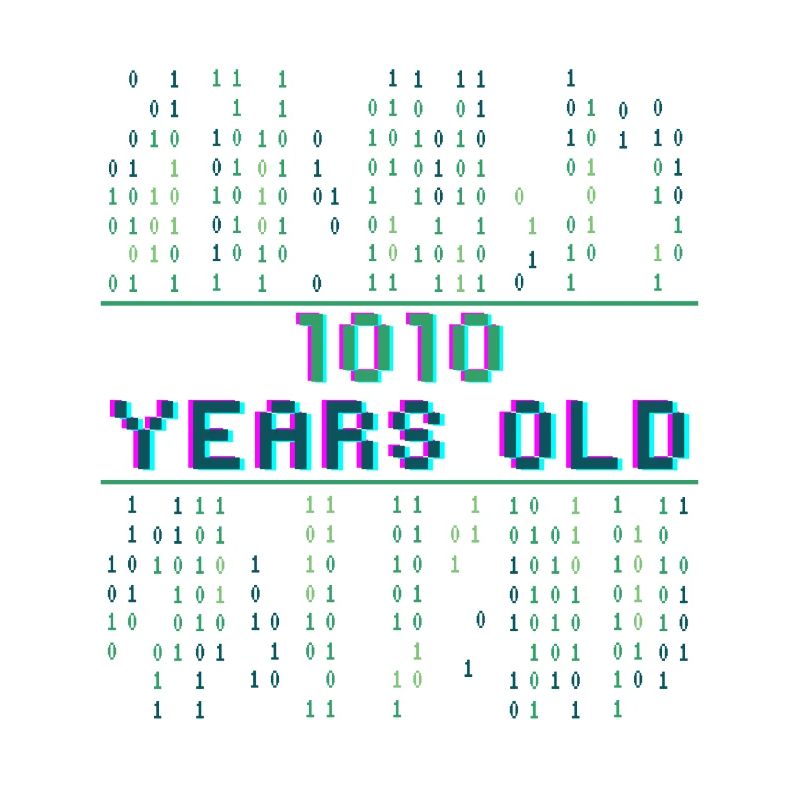 10e anniversaire 10 ans Code binaire Informatique