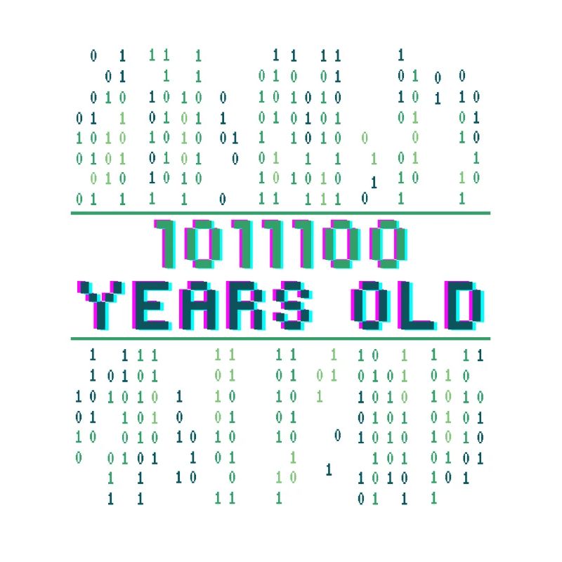 92nd Birthday 92 years old Binary Code Computer Science