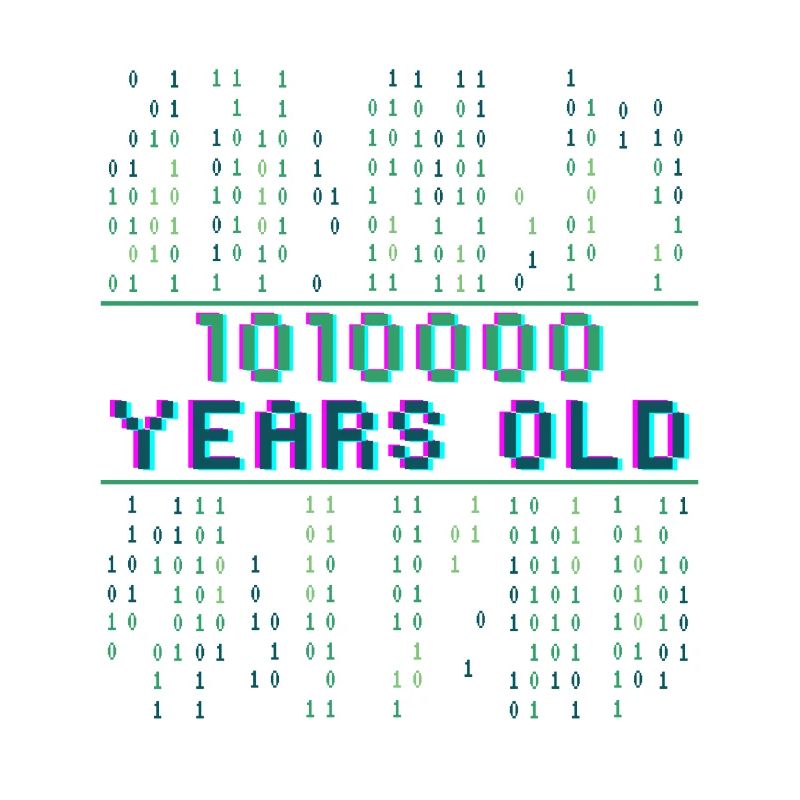 80th Birthday 80 Years Old Binary Code Computer Science