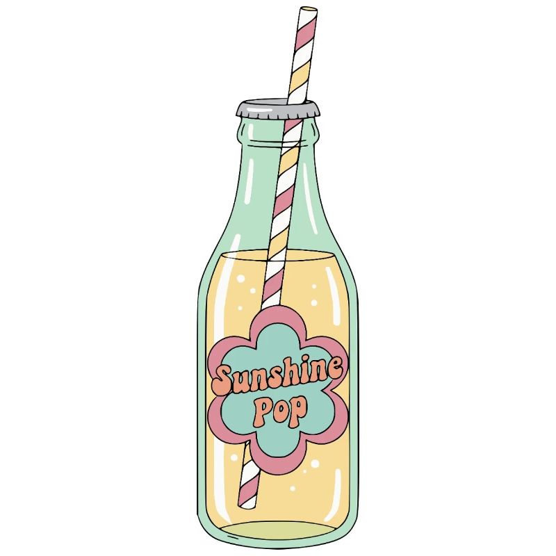 Sunshine Pop Retro Soda Bottle Ästhetik