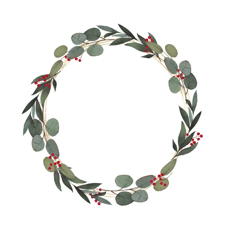 Green eucalyptus wreath customizable
