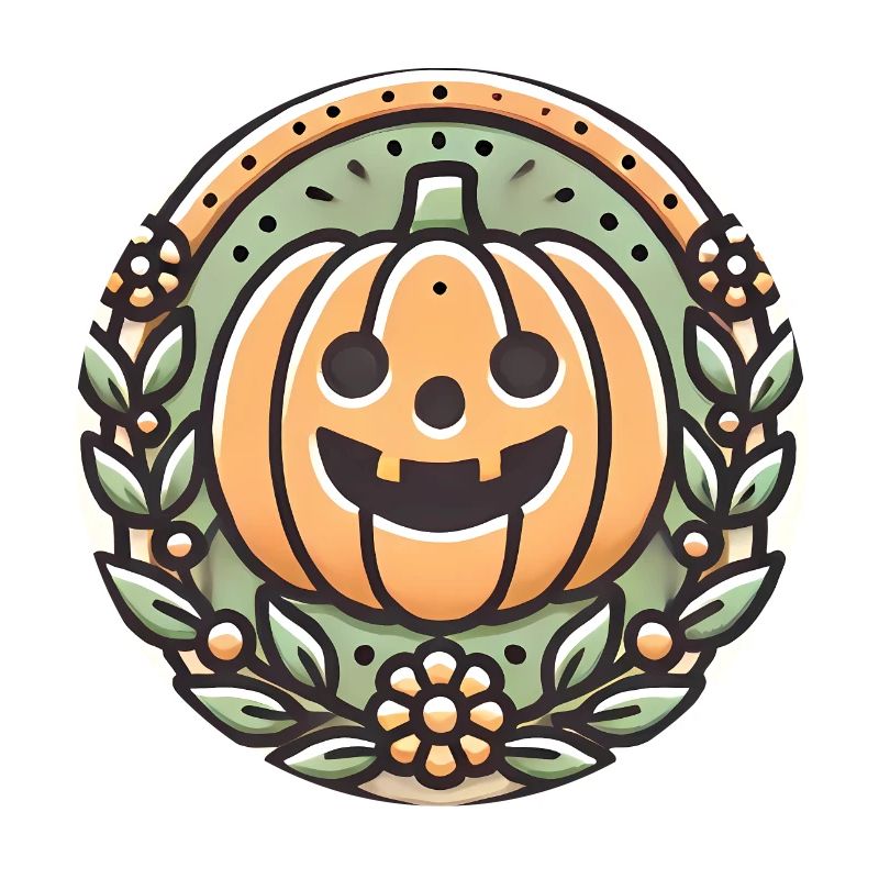 Vintage Halloween citrouille couronne badge