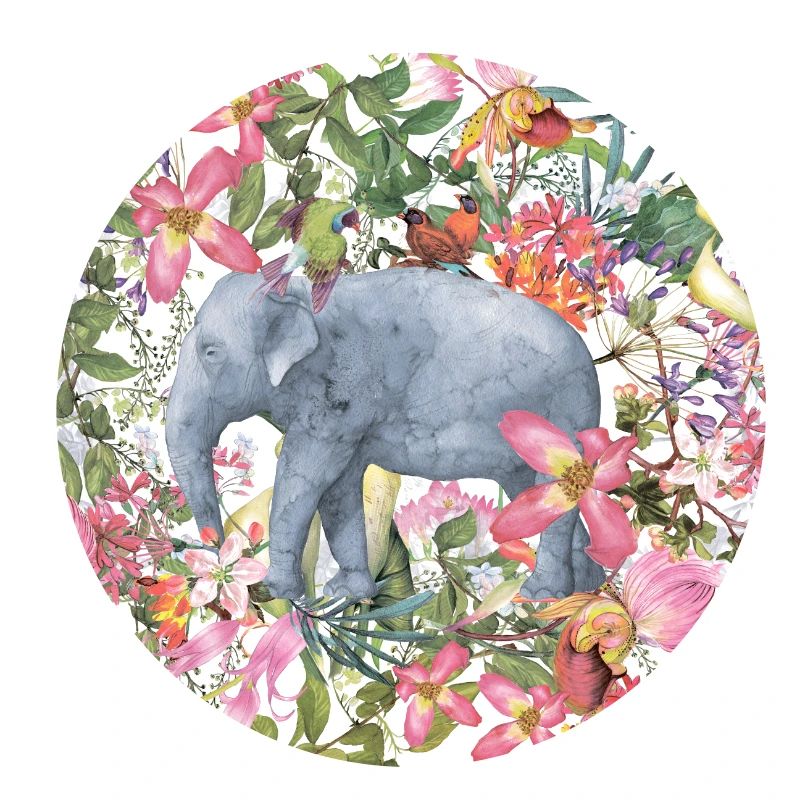 Éléphant dans la jungle fleur