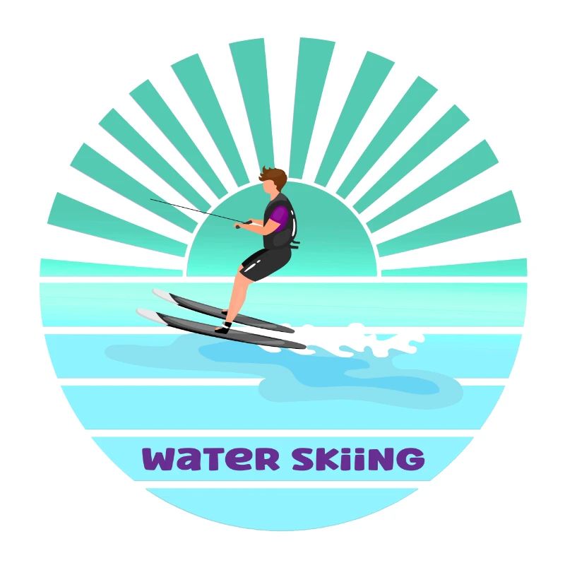 Sunset water skiing