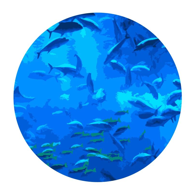 Fische im blauen Meer Abstract