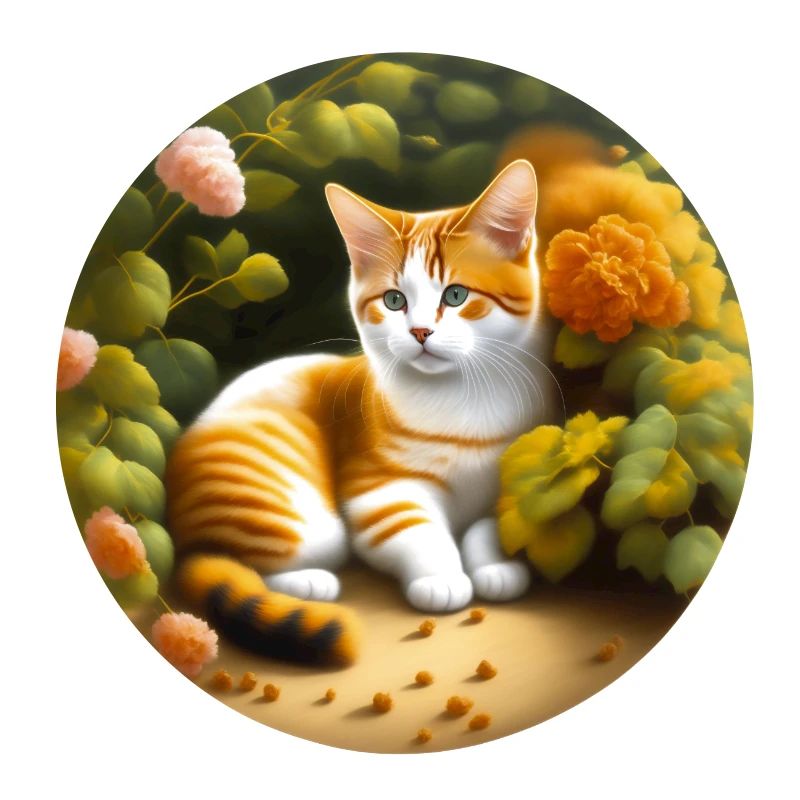 Chat mignon dans le jardin