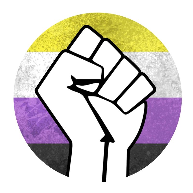 Nicht-binärer Pride-Faust-Aufkleber