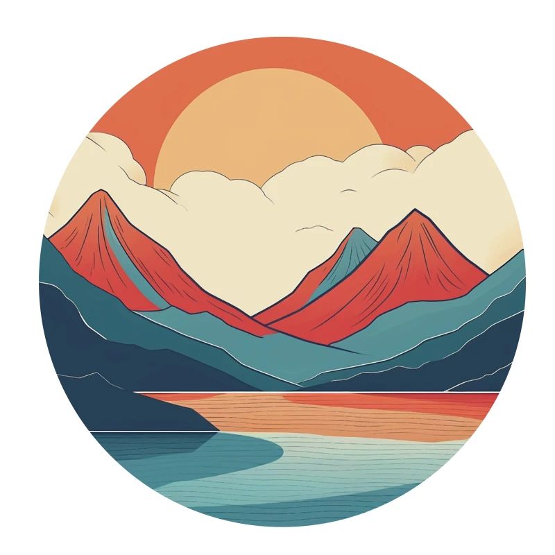 Mountains with sunset