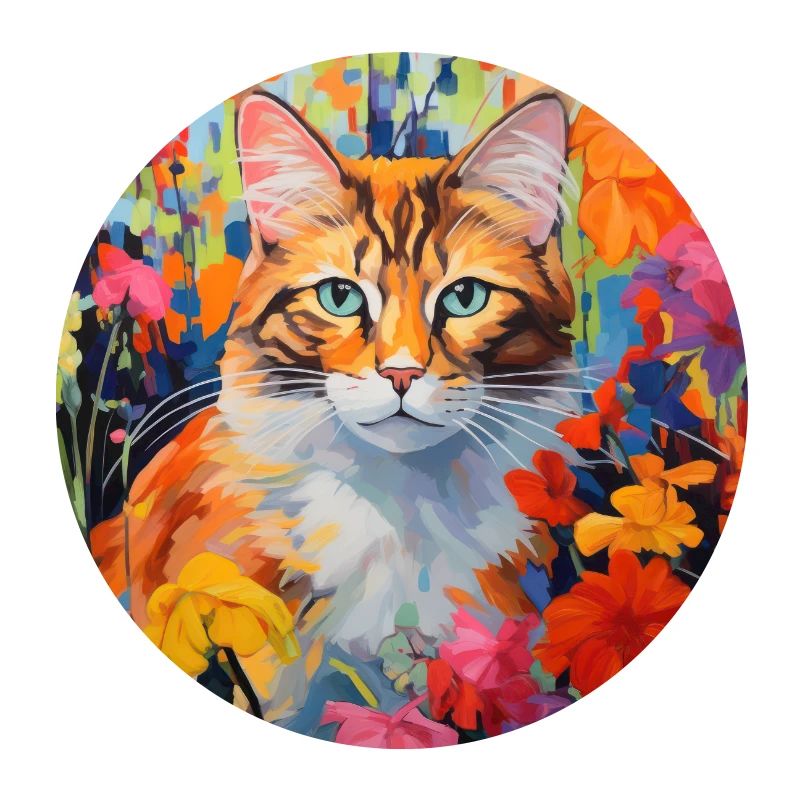 chat, motif de chat, fleurs, cadeau, idée cadeau