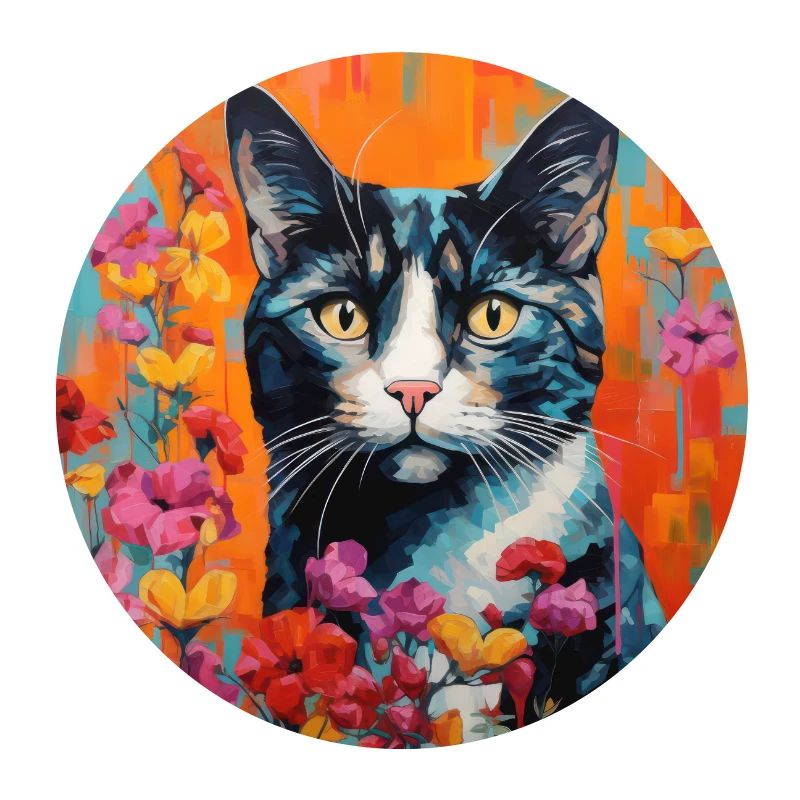 chat, motif de chat, fleurs, cadeau, idée cadeau