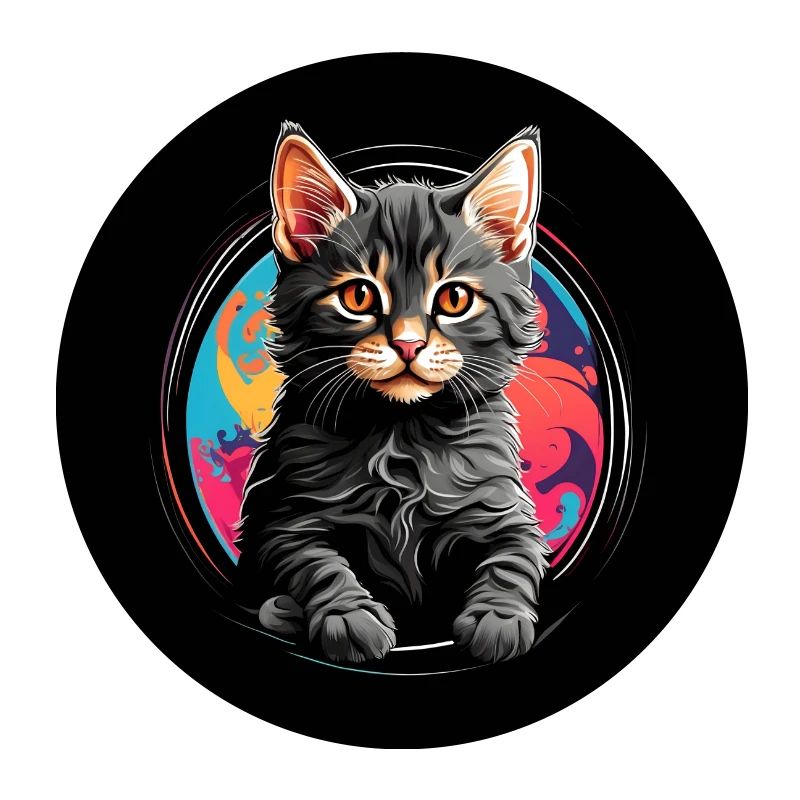 Mignon petit chaton en roue chromatique