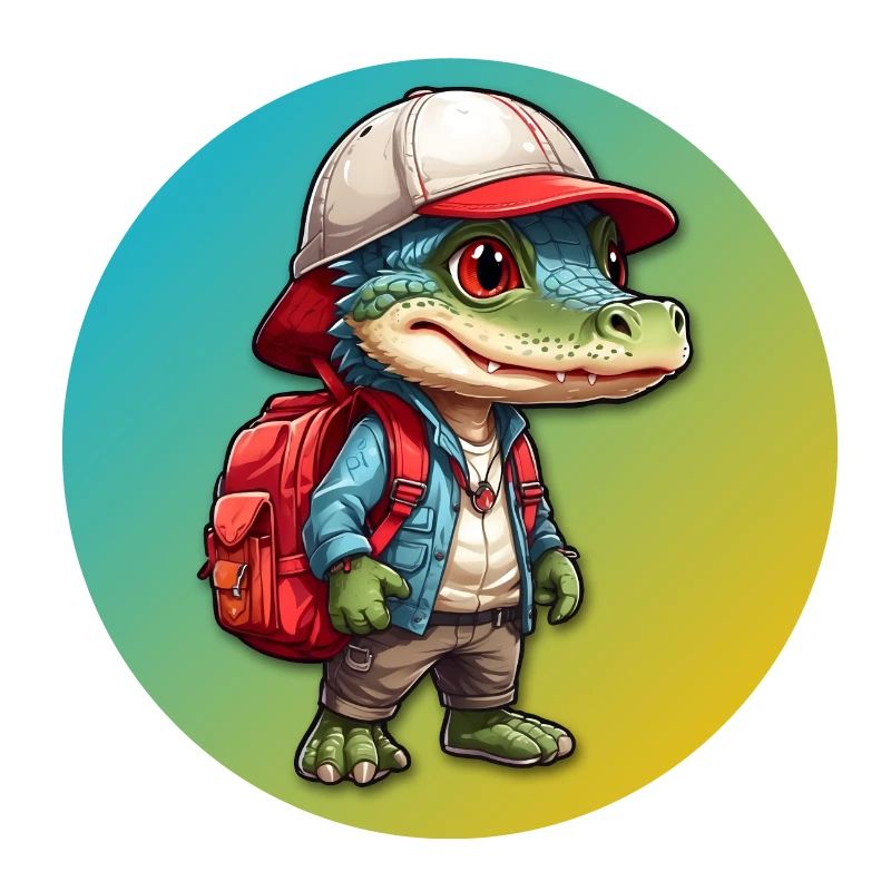 Petit crocodile mignon en extérieur