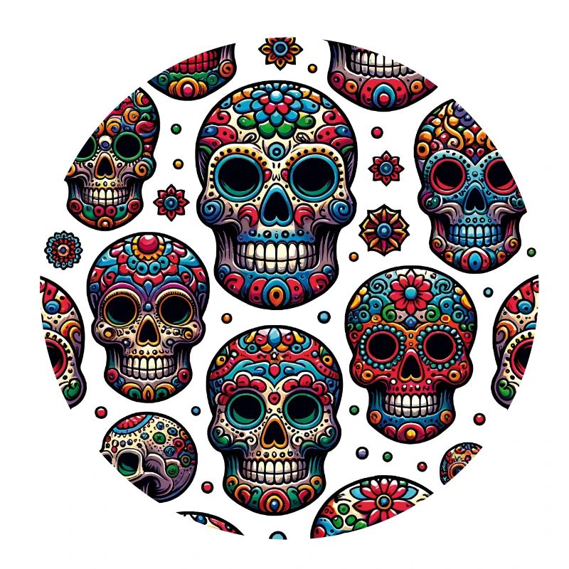 Colorful decorative skull pattern