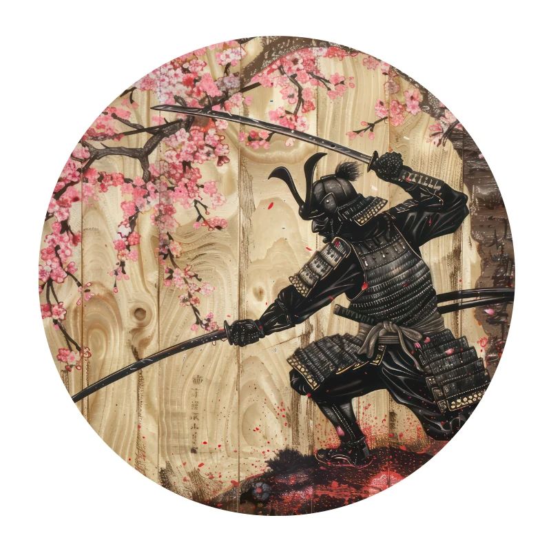 Japanisch, Samurai, Kirschblüte, Kunst, Ukiyo-E