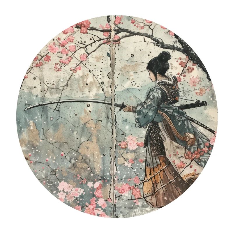 Japanese, Samurai, Cherry Blossom, Art, Ukiyo-E, s
