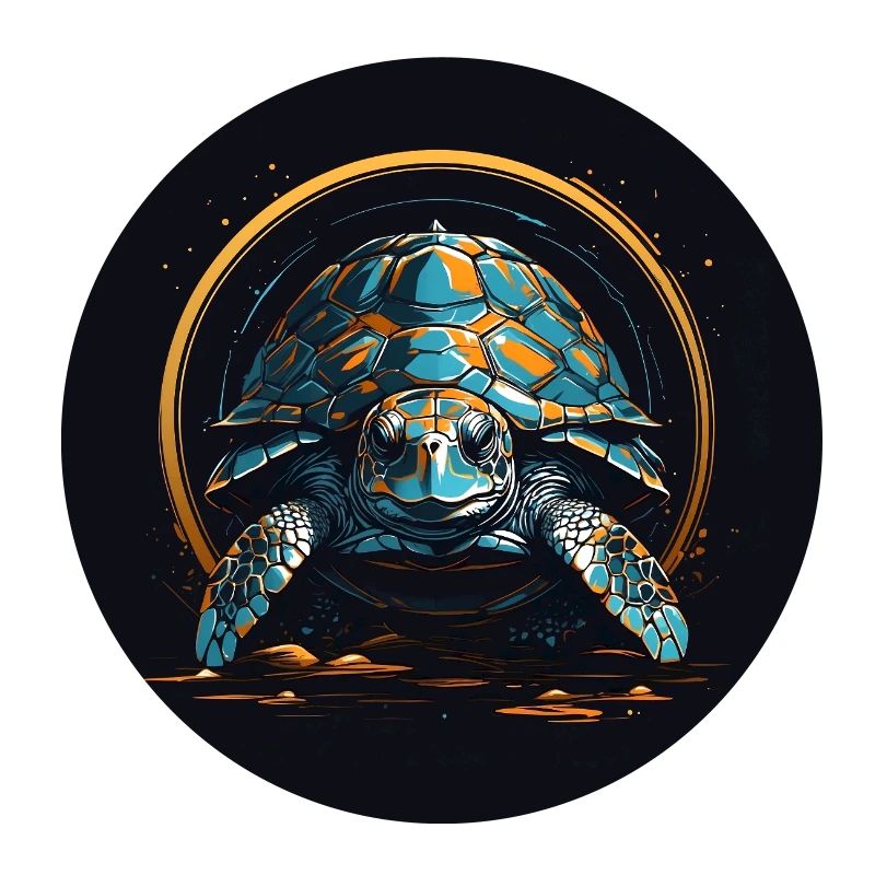 sea turtle in watercolor technique
