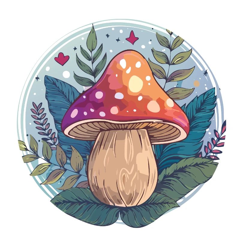 Flowers,toadstool,mushroom,forest,illustration
