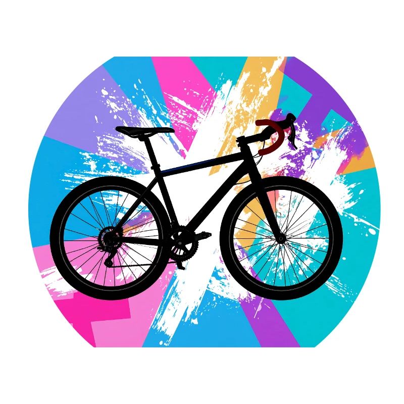 illustration,mountain bike,road bike,graffiti,pink