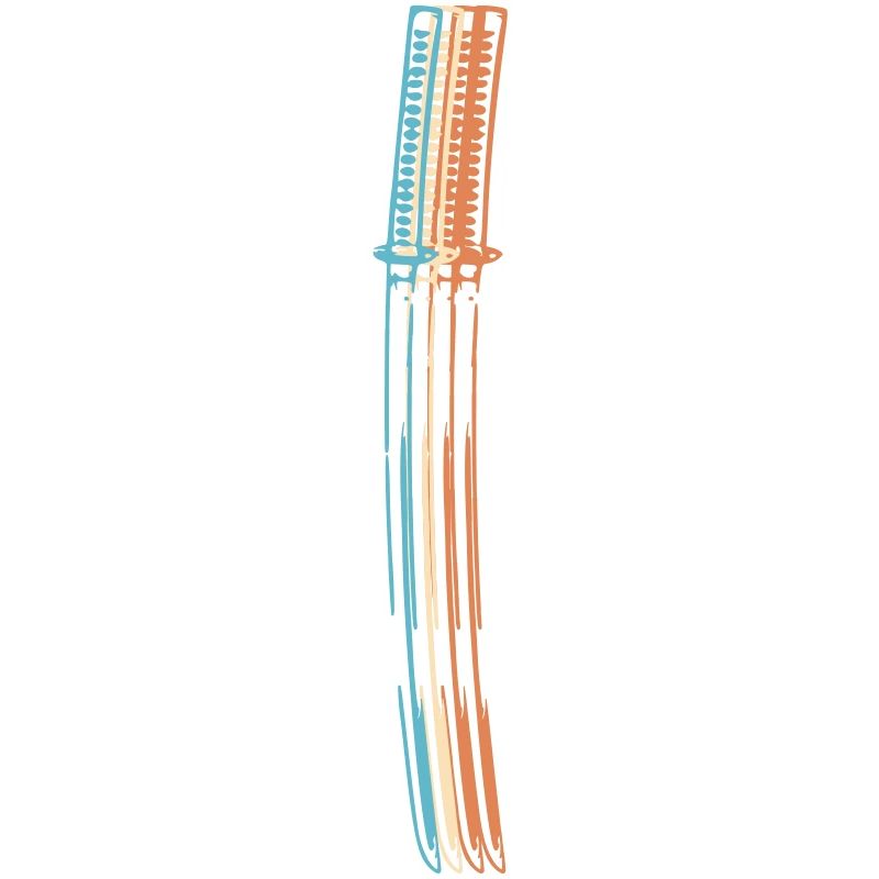 Samurai Japan Katana Ninja Sword retro Vector 2