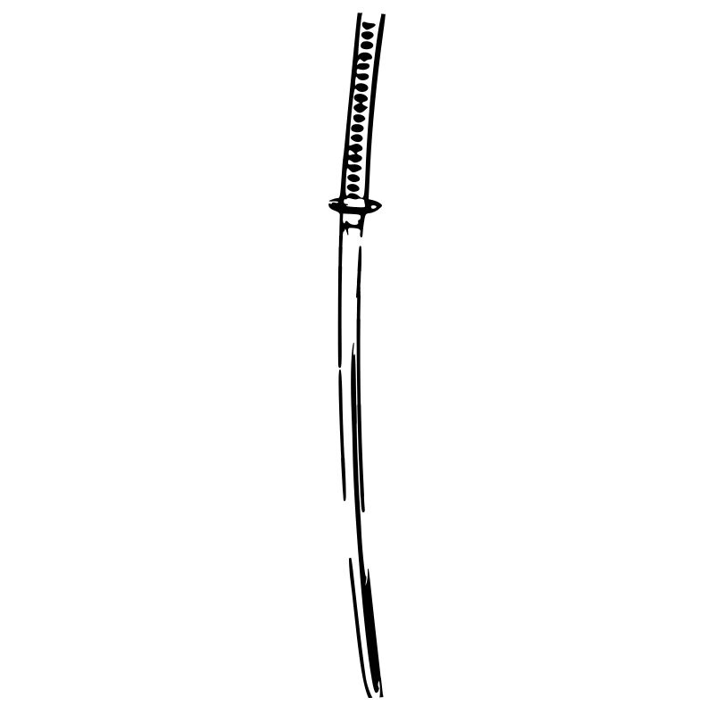Samurai Japan Katana Ninja Sword retro vector