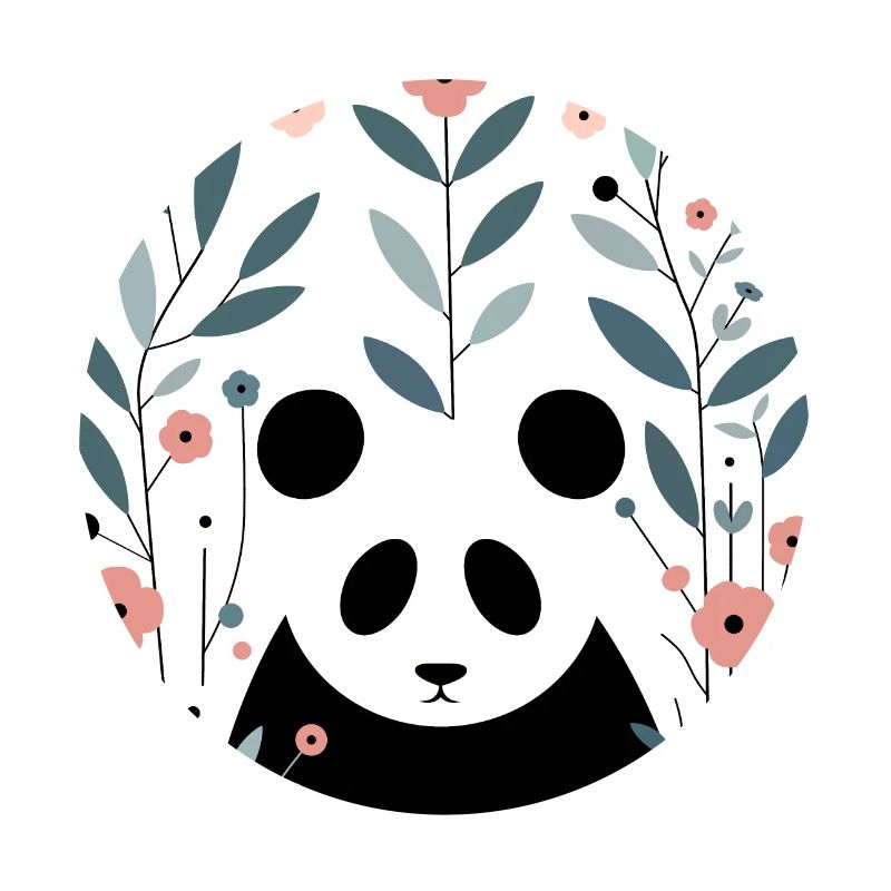 Panda en fleurs