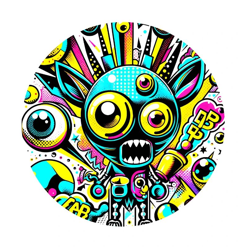 Funny Pop Art Abstract Monster