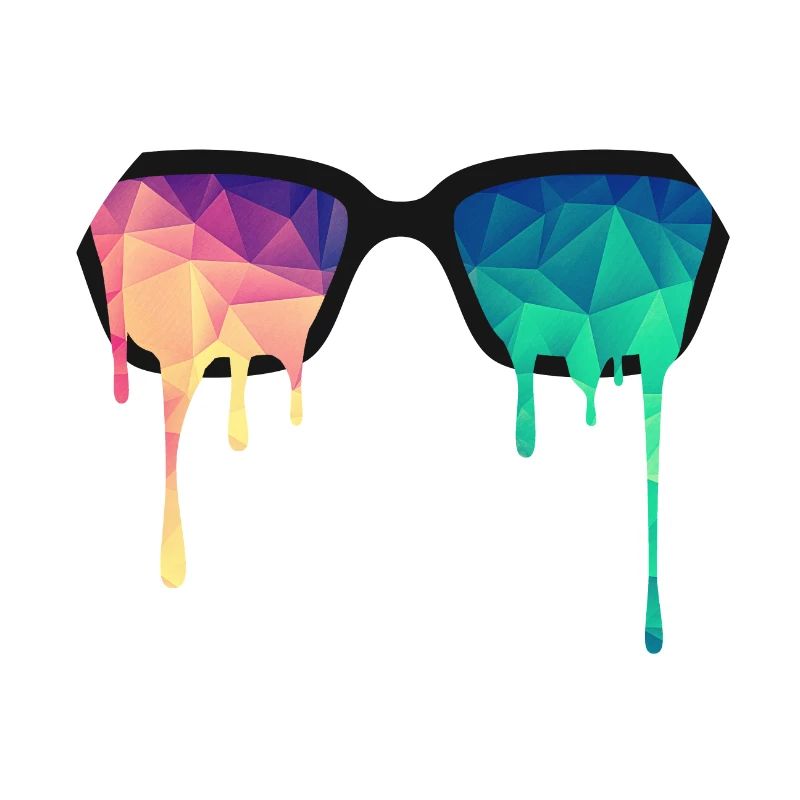 Abstract Psychedelic Nerd Glasses with Color Drops