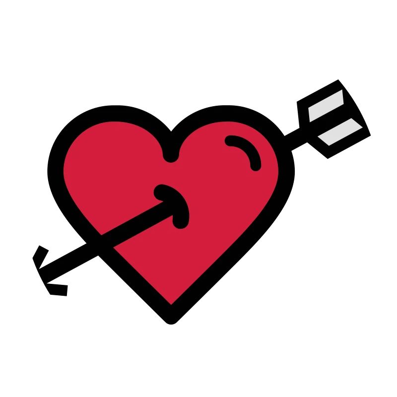 Le coeur dans la flèche de Cupidon est la Saint-Valentin