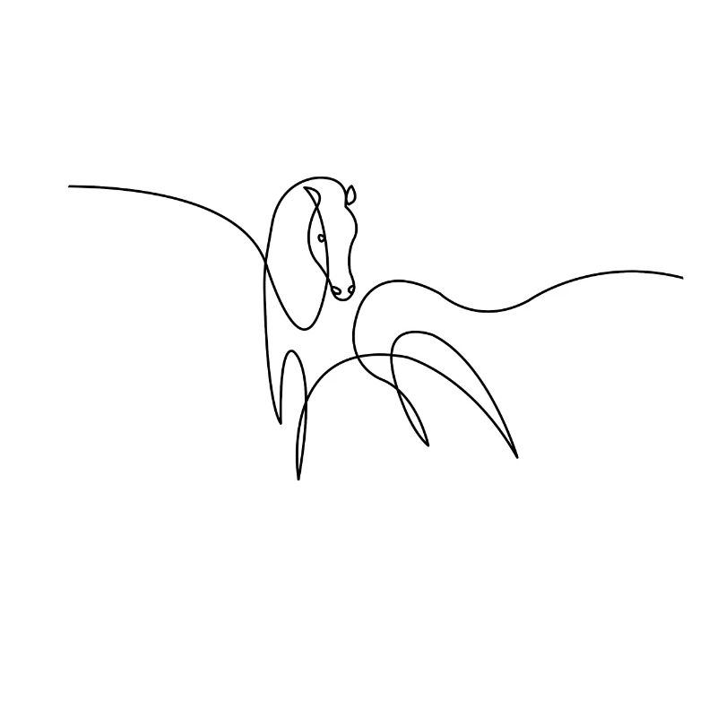 Pferd elegant Reiter minimalistisch Linien Pferd