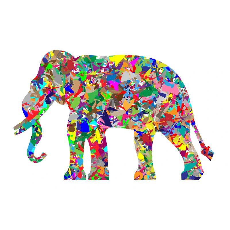 Elefant bunte Farbkleckse Geschenk Geschenkidee